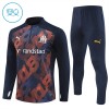 Olympique de Marseille Trenings Collegegenser 2024-25 Kvart-Zip Navy - Barn